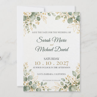 Elegant Sage Green Eucalyptus Watercolor Wedding