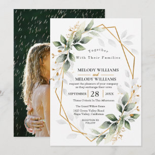 Elegant Sage Green Eucalyptus Wedding Invitation