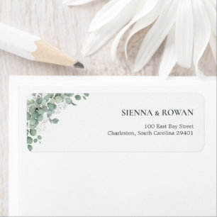 Elegant Sage Green Eucalyptus Wedding Return Addre