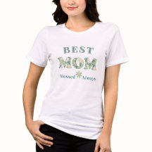 Elegant Sage Green Floral Best Mum Blessed Always