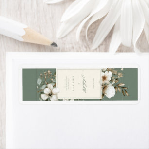 Elegant Sage Green Floral Return Address Labels   