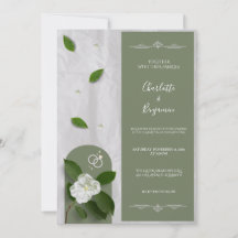 Elegant Sage Green Floral Wedding Invitation
