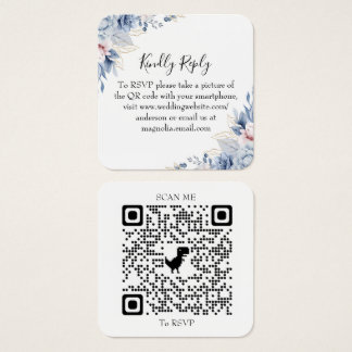 Elegant Sage Green Floral Wedding RSVP QR Code