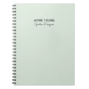 Elegant Sage Green Garden Designer Personalised Notebook