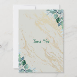 Elegant Sage Green Gold Marble Thank You Card Isab