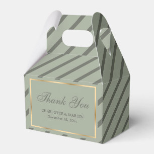 Elegant Sage Green Gold Wedding Thank You Favour Box