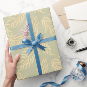 Elegant Sage Green Hand Drawn Wrapping Paper