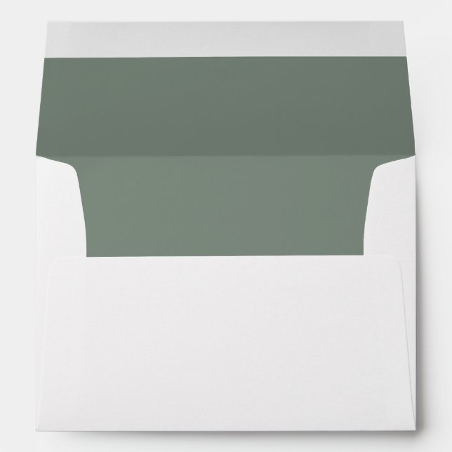 Elegant Sage Green Lined Wedding Envelope (Back (Bottom))