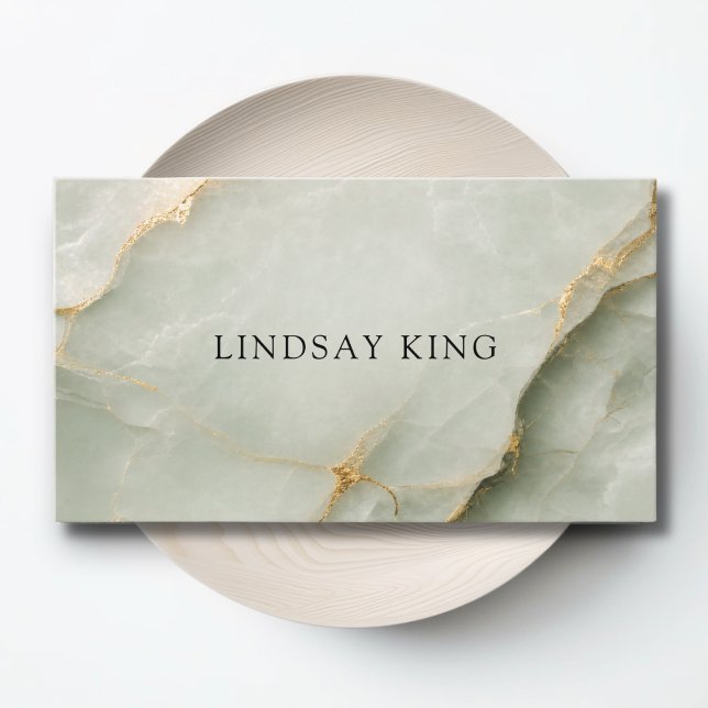 Elegant Sage Green Marble QR Code Business Card (Elegant Sage Green Marble QR Code Business Card)