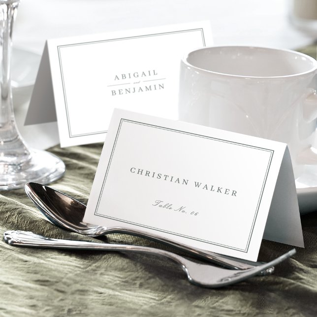 Elegant sage green Minimalist Foldable Place Card  (Elegant sage green Minimalist Foldable Place Card)