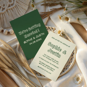 Elegant Sage Green Minimalist Modern Wedding Invitation