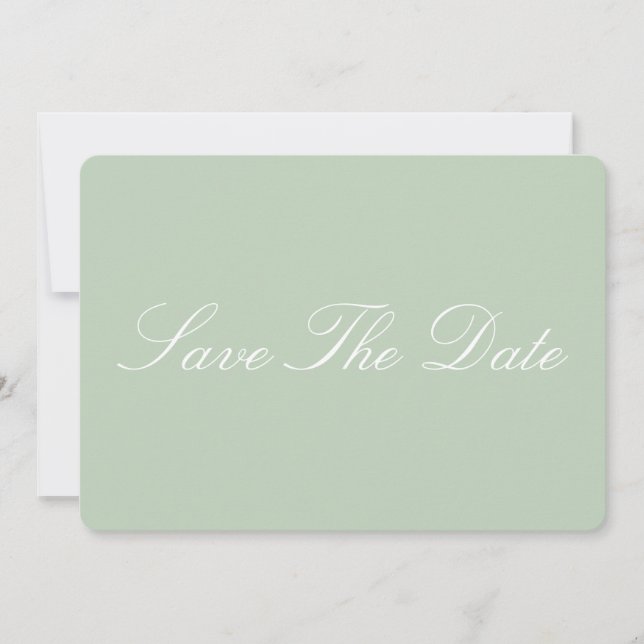 Elegant Sage Green Minimalist Save the date (Front)