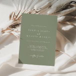Elegant Sage Green Minimalist Wedding Invitation<br><div class="desc">Designed to coordinate with for the «Modern Classic» Wedding Invitation Collection. To change details,  click «Personalise». View the collection link on this page to see all of the matching items in this beautiful design or see the collection here: https://bit.ly/3H2bCfh</div>