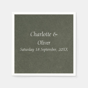 Elegant Sage Green Minimalist Wedding Paper Napkin