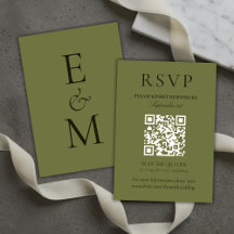 Elegant Sage Green Minimalist Wedding QR Code