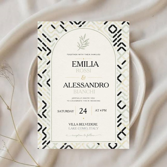 Elegant Sage Green Modern Arch Minimalist  Invitation (Creator Uploaded)