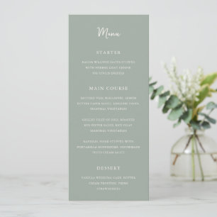 Elegant Sage Green Modern Wedding Menu