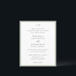 Elegant Sage Green Monogram Budget Wedding Invite<br><div class="desc">Modern wedding invitations featuring a clean design with serif and script fonts.</div>