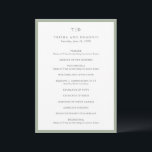 Elegant Sage Green Monogram Modern Wedding Programme<br><div class="desc">Modern wedding programs featuring a clean design with serif and script fonts.</div>