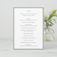 Elegant Sage Green Monogram Modern Wedding
