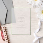 Elegant Sage Green Monogram Modern Wedding Vellum Invitations<br><div class="desc">Modern wedding invitations featuring a clean design with serif and script fonts.</div>