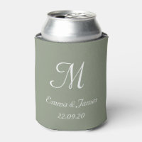 Elegant Sage Green Monogram Wedding Party Favour
