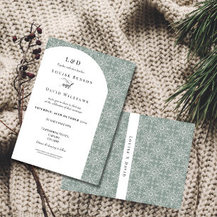 Elegant Sage Green Pattern Wedding Invitation