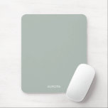 Elegant Sage Green Personalised Name -  Mouse Pad<br><div class="desc">Upgrade your workspace with this sleek and stylish mousepad featuring a calming sage green background and your custom name in clean, modern typography. Perfect for both home and office use, this personalised mousepad adds a touch of elegance and individuality to your desk. A thoughtful and functional gift for students, professionals,...</div>
