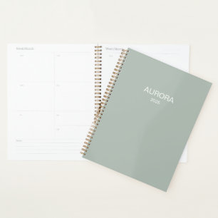 Elegant Sage Green Personalised Name - Planner