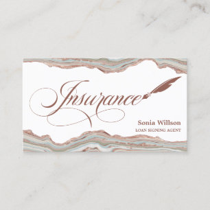 Elegant Sage Green Professional Insurance Agent Business Card