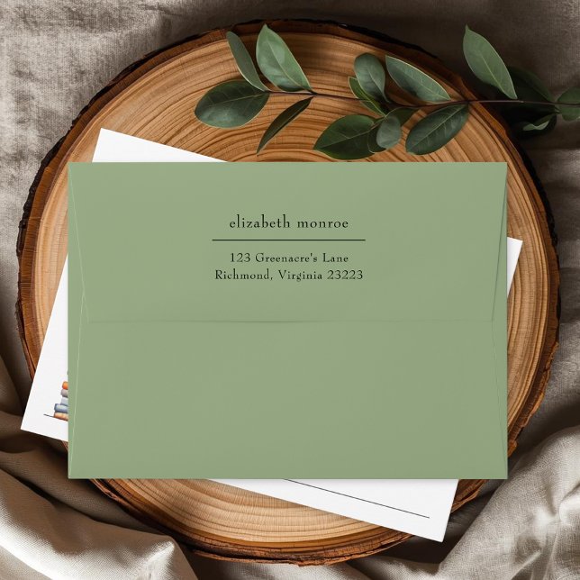 Elegant Sage Green Return Address Envelope (Creator Uploaded)