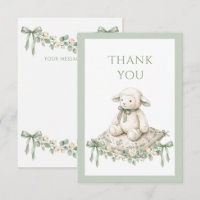 Elegant Sage Green Ribbon Vintage Lamb