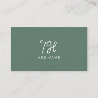 Elegant Sage Green Script Event Planner Business Card