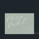 Elegant Sage Green Script Name Minimal Bat Mitzvah Invitation<br><div class="desc">A soft sage Bat Mitzvah invitation with flowing script and minimalist layout. Elegant yet understated,  this design suits modern families who value tradition with a fresh,  graceful feel. A lovely way to mark a meaningful milestone.</div>