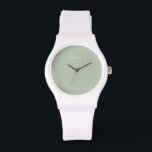 Elegant sage green script name watch<br><div class="desc">Elegant sage green white script name Watch.. Personalise name.</div>