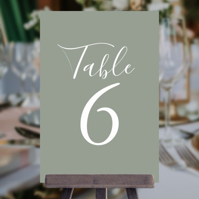 Elegant Sage Green Script Table Numbers (Creator Uploaded)