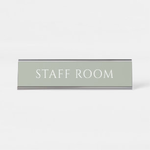 Elegant Sage Green Staff Room Name Plate