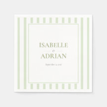 Elegant Sage Green Stripe Engagement Party