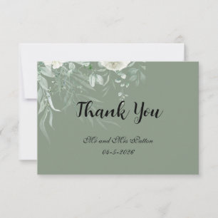 Elegant Sage Green Thank You Card
