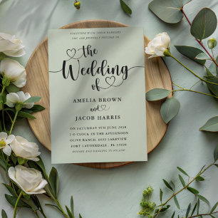 Elegant Sage Green The Wedding of Invitation