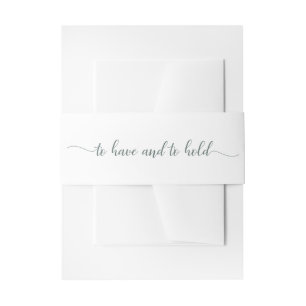 Elegant Sage Green To Have and To Hold Invitation Belly Band