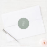 Elegant Sage Green Traditional Wedding Classic Round Sticker<br><div class="desc">Classic style wedding stickers featuring a simple and timeless design with your monogram in an elegant script.</div>
