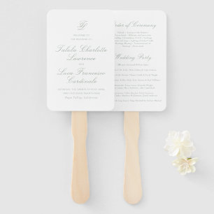 Elegant Sage Green Traditional Wedding Program Hand Fan