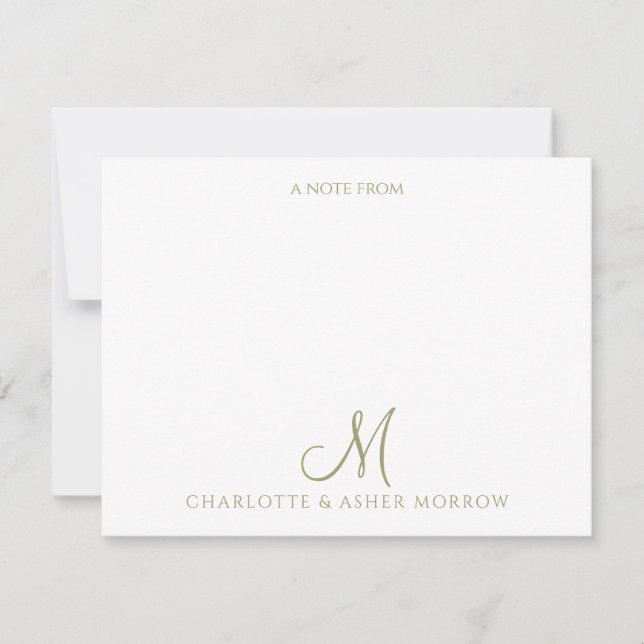 Elegant Sage Green Vine Pattern Card (Front)