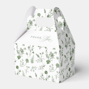 Elegant Sage Green Vintage Classic Floral Wedding Favour Box