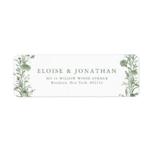 Elegant Sage Green Vintage Classic Wedding Address