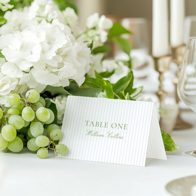 Elegant Sage Green Vintage Wedding Place Card (Elegant Sage Green Vintage Wedding Place Card)