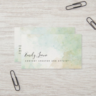 Elegant Sage Green Watercolor  Business Card
