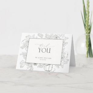 Elegant Sage Green Watercolor Floral Thank You Card