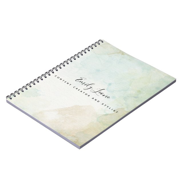 Elegant Sage Green Watercolor Notebook (Left Side)